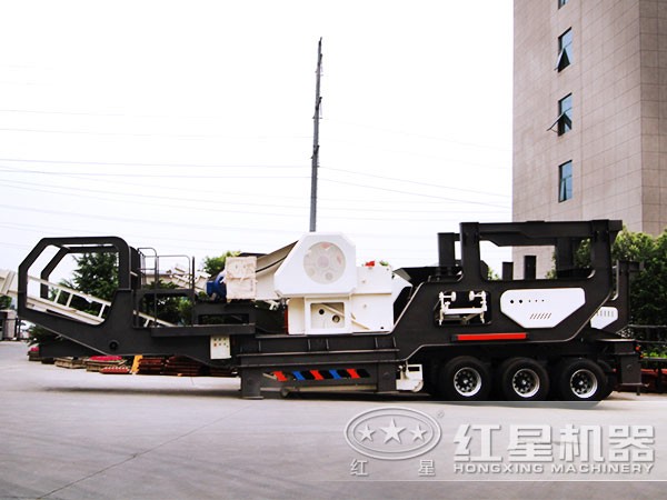車載移動石子破碎機(jī)機(jī)高清實(shí)拍