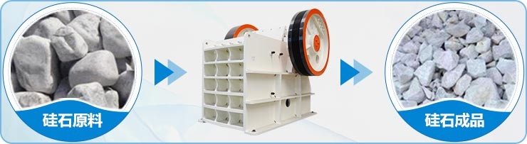 鄂式破碎機(jī)處理硅石物料圖 鄂式破碎機(jī)處理硅石物料圖