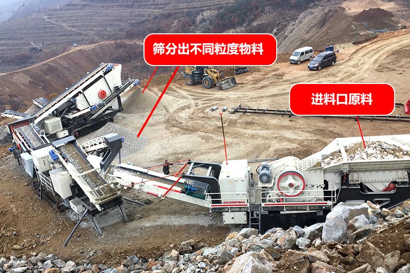 移動(dòng)式砂石骨料生產(chǎn)現(xiàn)場
